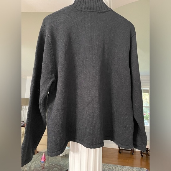 Cristal Kobe  women’s black knit Christmas sweater/ Cardigan size Large snowflak - Picture 2 of 6